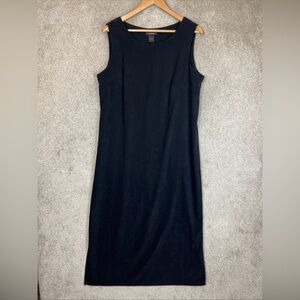 T & Company Vintage Dress Womens 14 Black Maxi Sleeveless Side Slits- 2951*